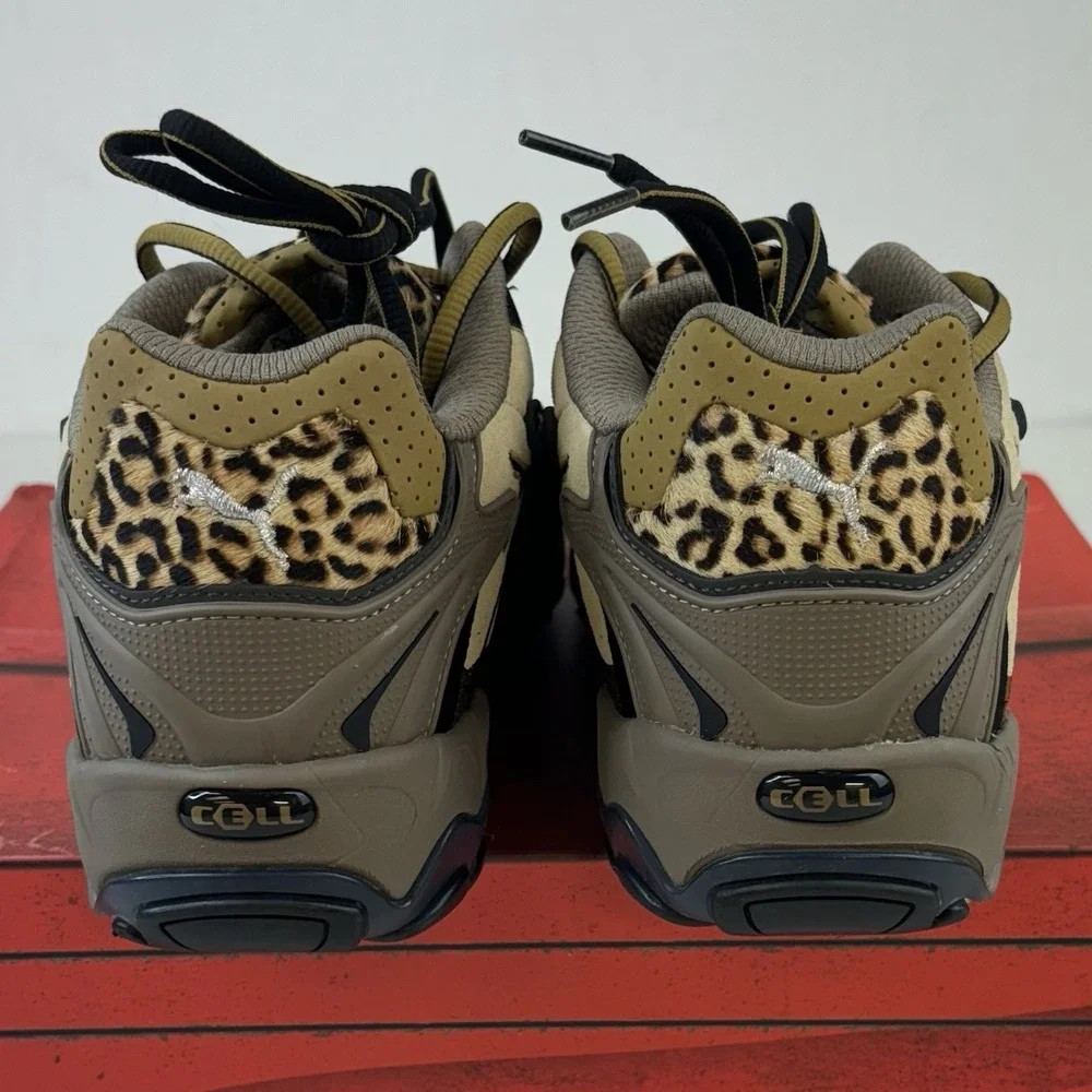 Puma Rocky Inhale Womens Sz 11 Leopard Toasted Almond/Black 405580 01